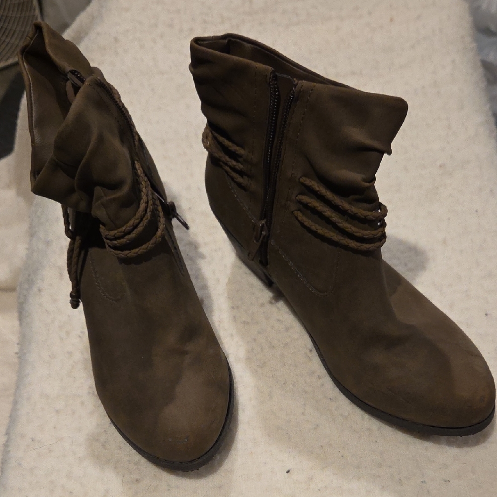 Wonder Nation Dark Brown Ankle Booties